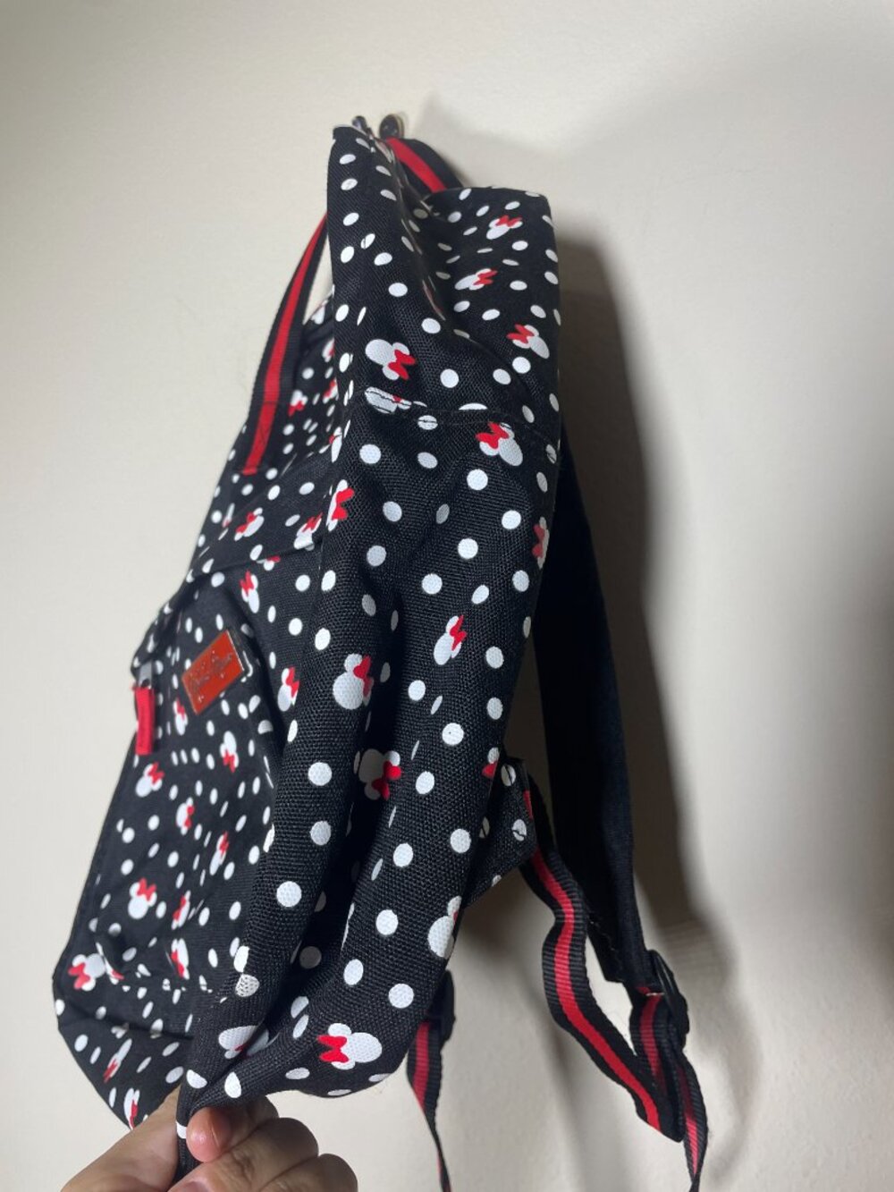Disney Parks Adult Minnie Mouse Black Red White Backpack with Hand Carry Straps - Picture 4 of 7
